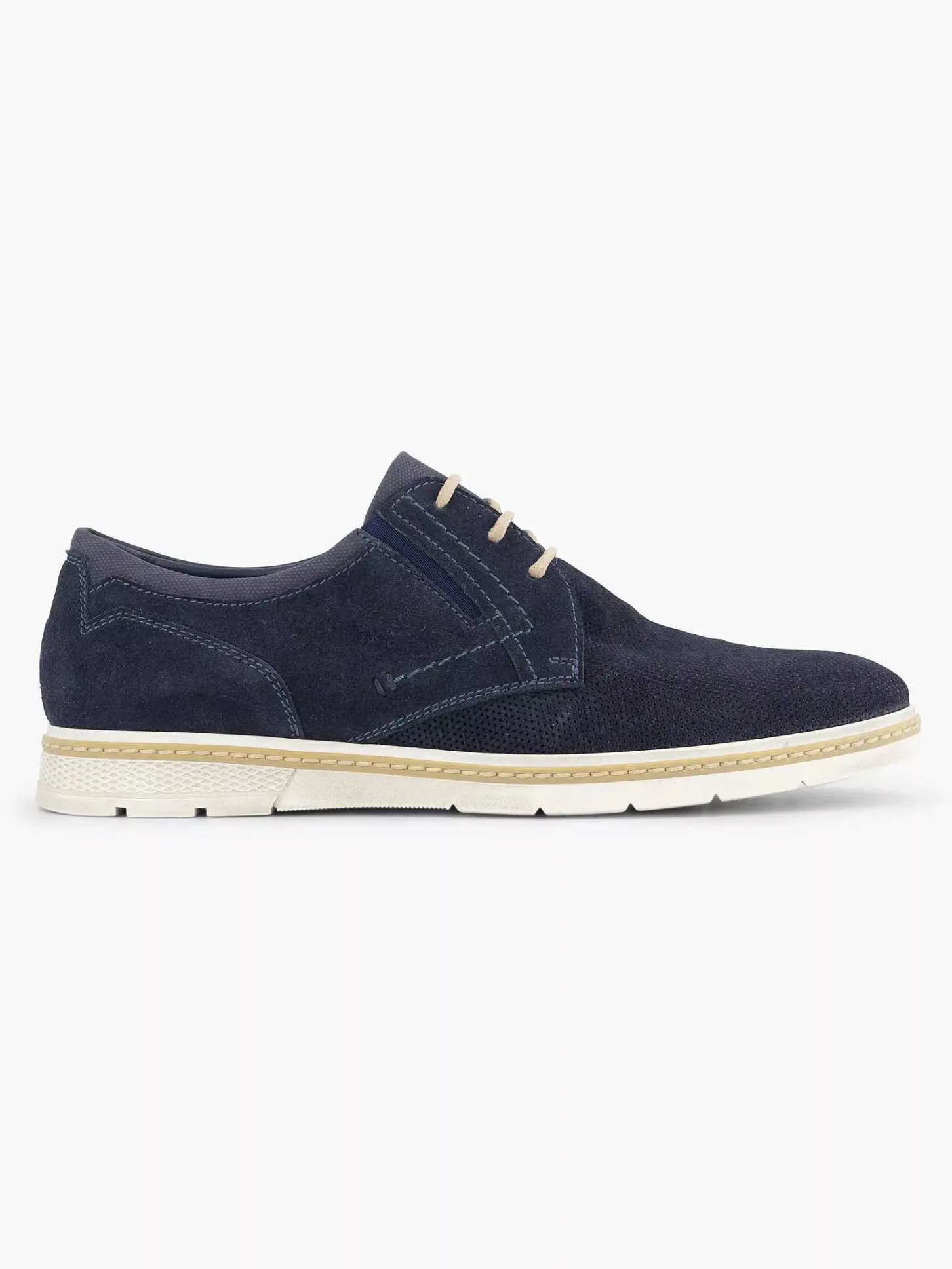 Online Blauwe Leren Veterschoen Heren Geklede Schoenen