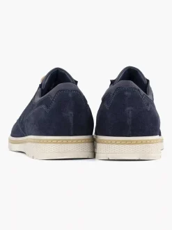 Online Blauwe Leren Veterschoen Heren Geklede Schoenen