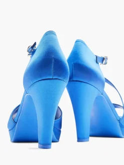 Blauwe Pump Satijn Dames Pumps