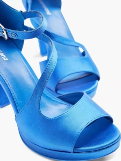 Blauwe Pump Satijn Dames Pumps
