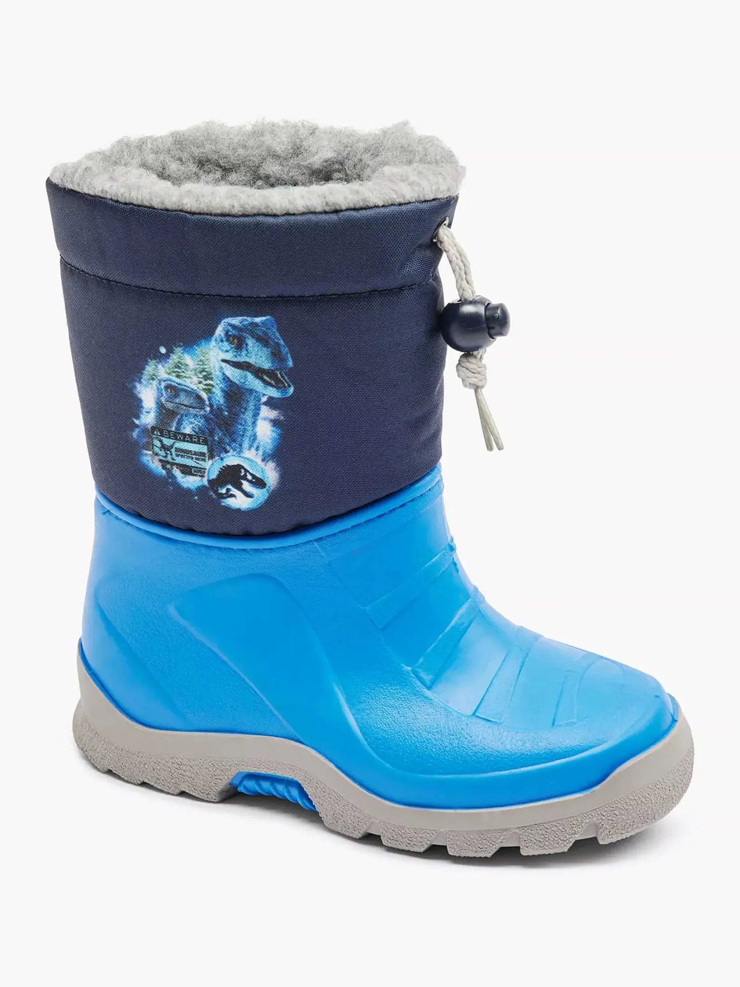 Outlet Blauwe Regenlaars Dino Gevoerd Kinderen Babyschoenen