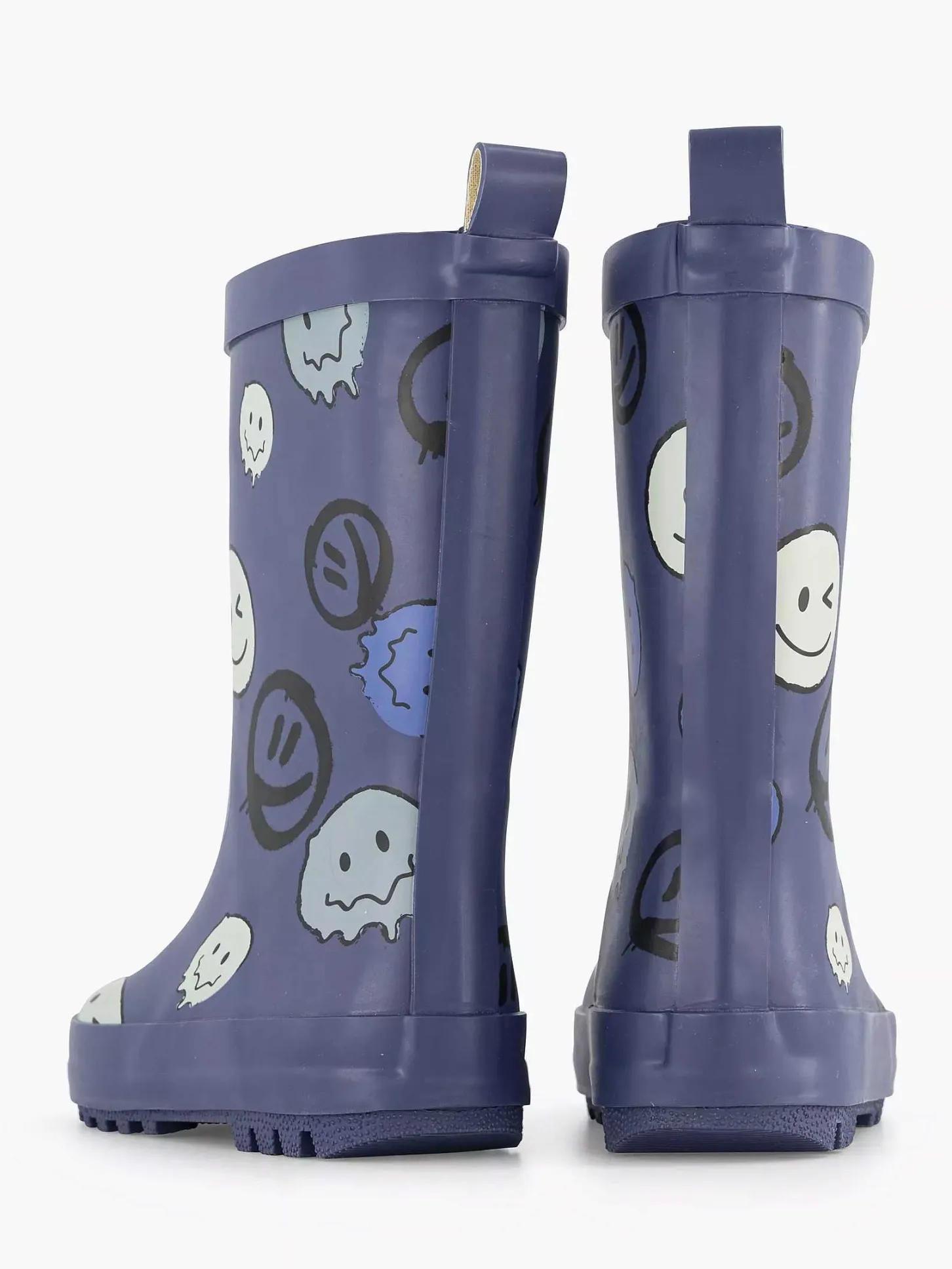 Clearance Blauwe Regenlaars Smiley Kinderen Jongensschoenen