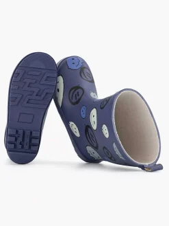 Clearance Blauwe Regenlaars Smiley Kinderen Jongensschoenen
