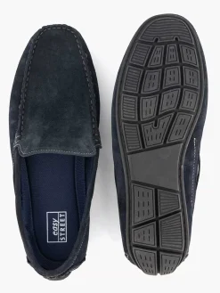 Discount Blauwe Suede Comfort Instapper Heren Instappers