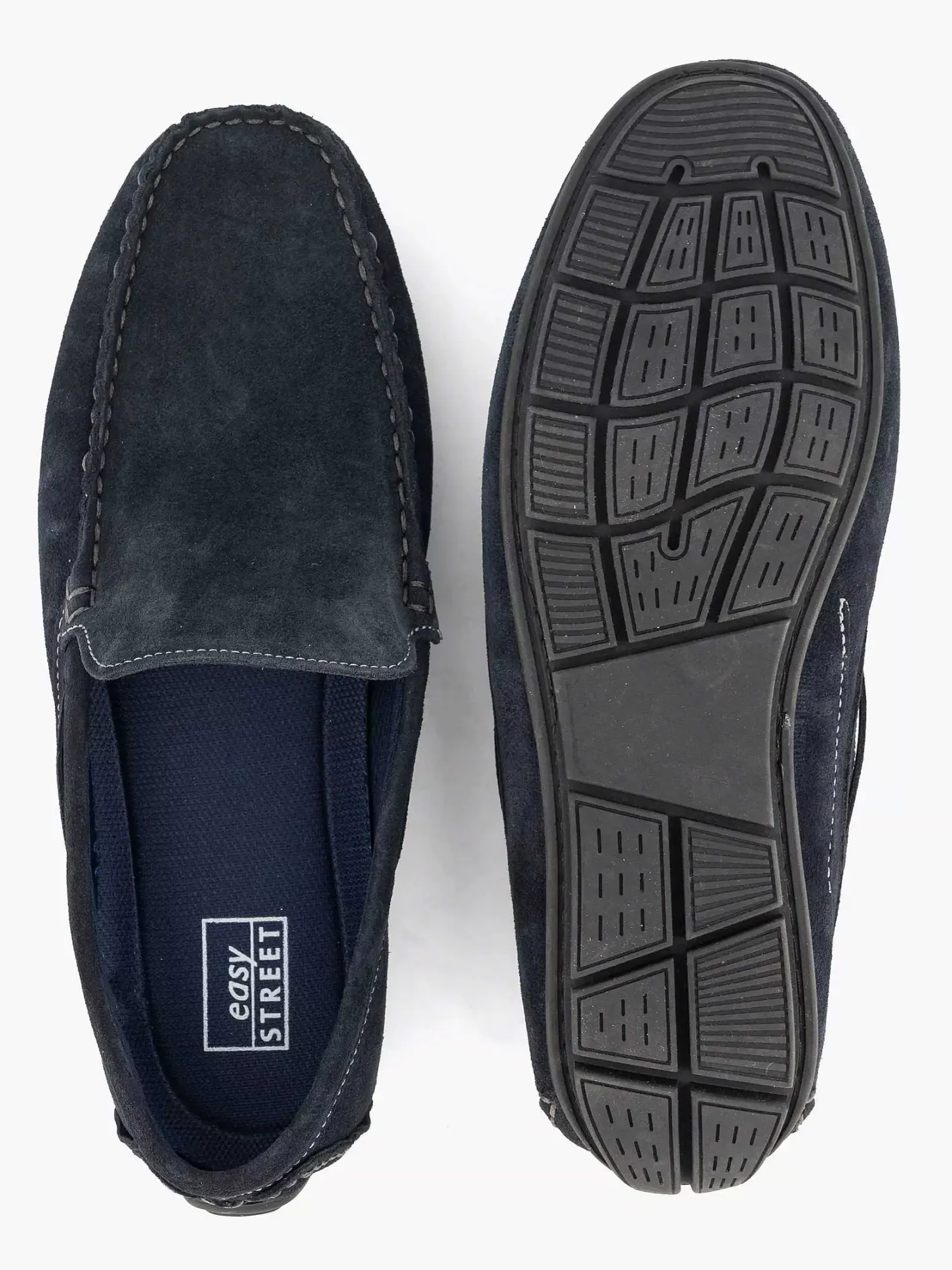 Discount Blauwe Suede Comfort Instapper Heren Instappers