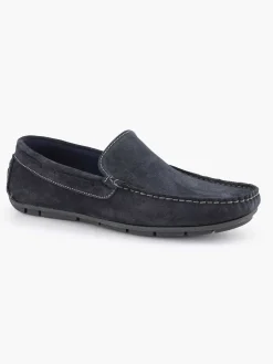Discount Blauwe Suede Comfort Instapper Heren Instappers