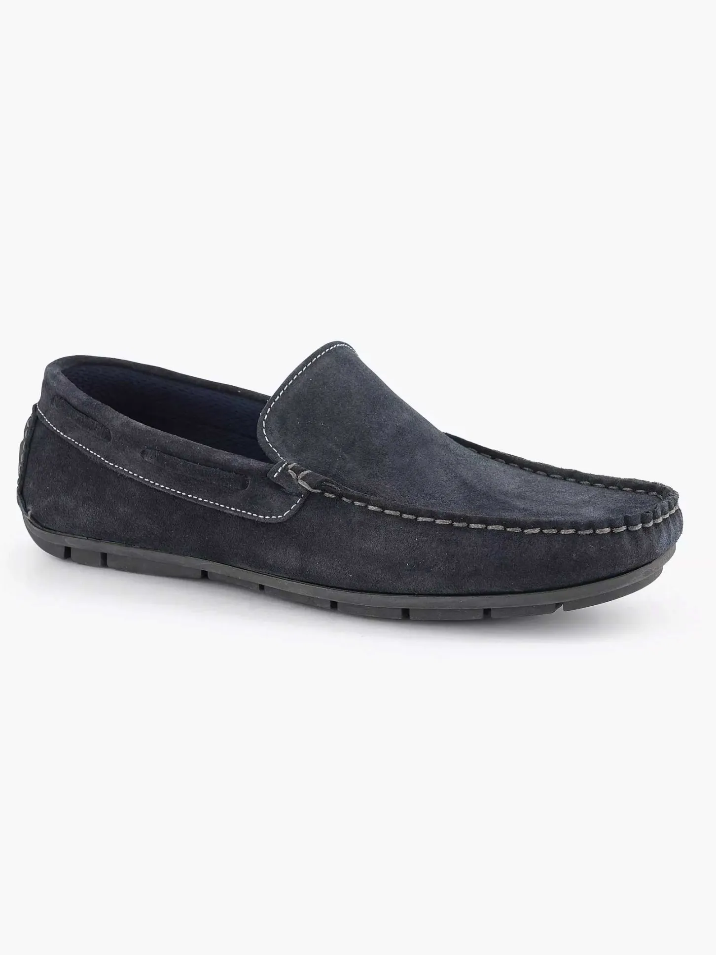 Discount Blauwe Suede Comfort Instapper Heren Instappers