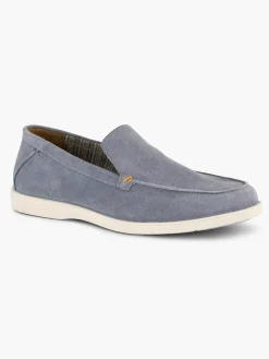 Hot Blauwe Suede Loafer Heren Instappers
