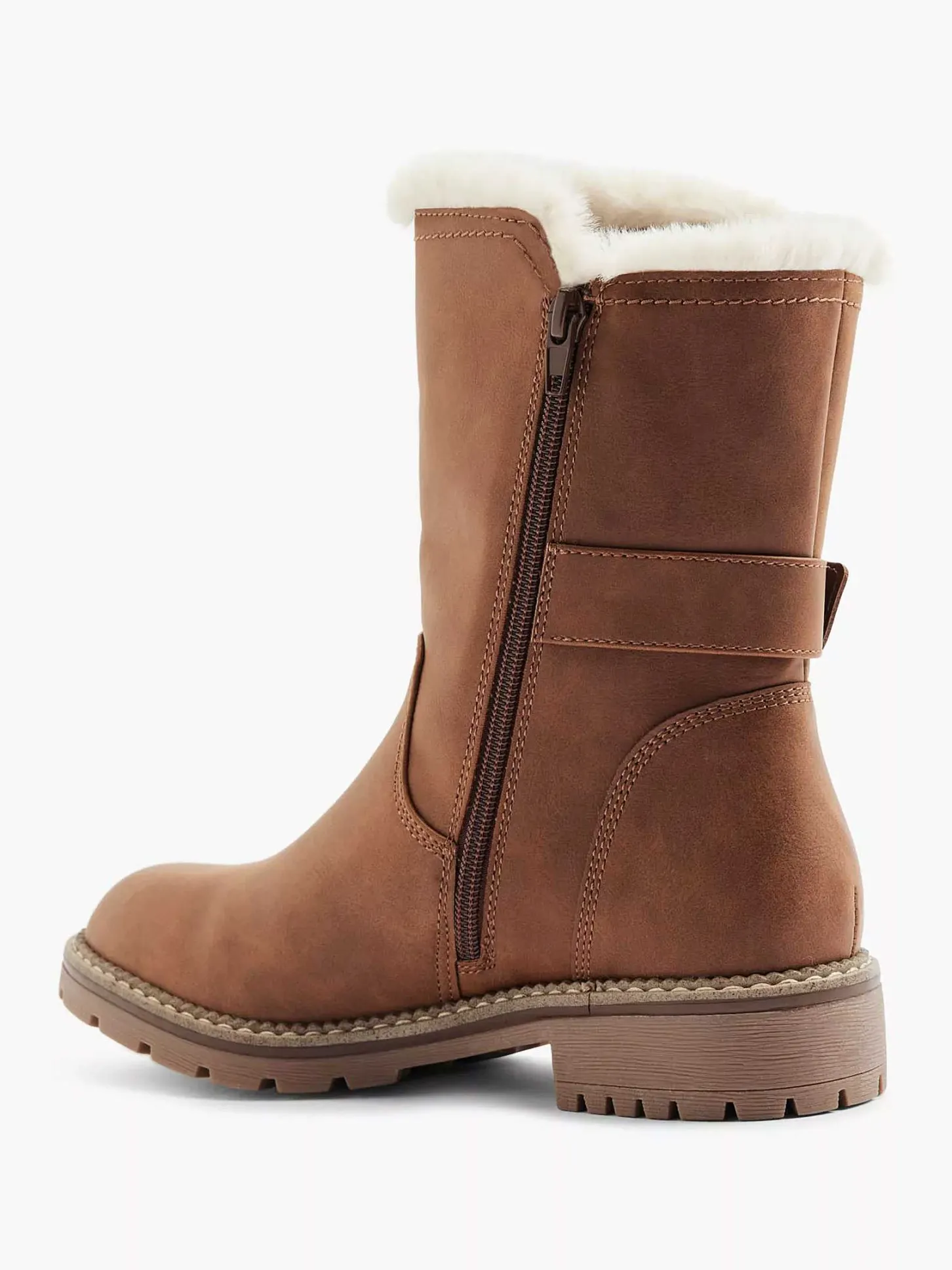 Clearance Bruine Enkelboot Gevoerd Dames Enkellaarzen & Boots