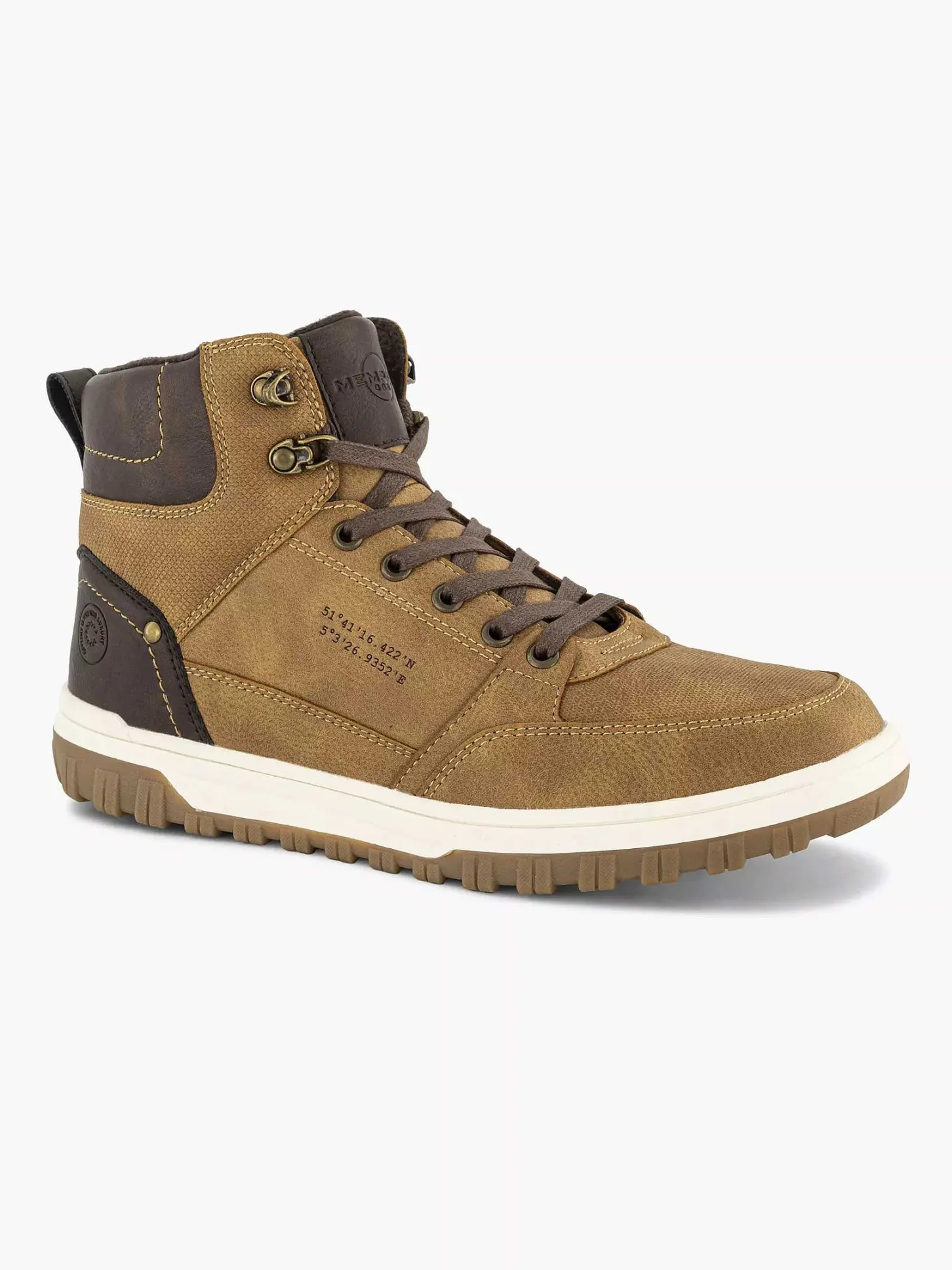 New Bruine Hoge Sneaker Heren Sneakers