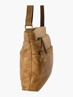 Discount Bruine Leren Schoudertas Dames Online Exclusive Accessoires