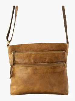 Discount Bruine Leren Schoudertas Dames Online Exclusive Accessoires
