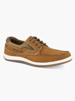 Online Bruine Leren Veterschoen Heren Geklede Schoenen