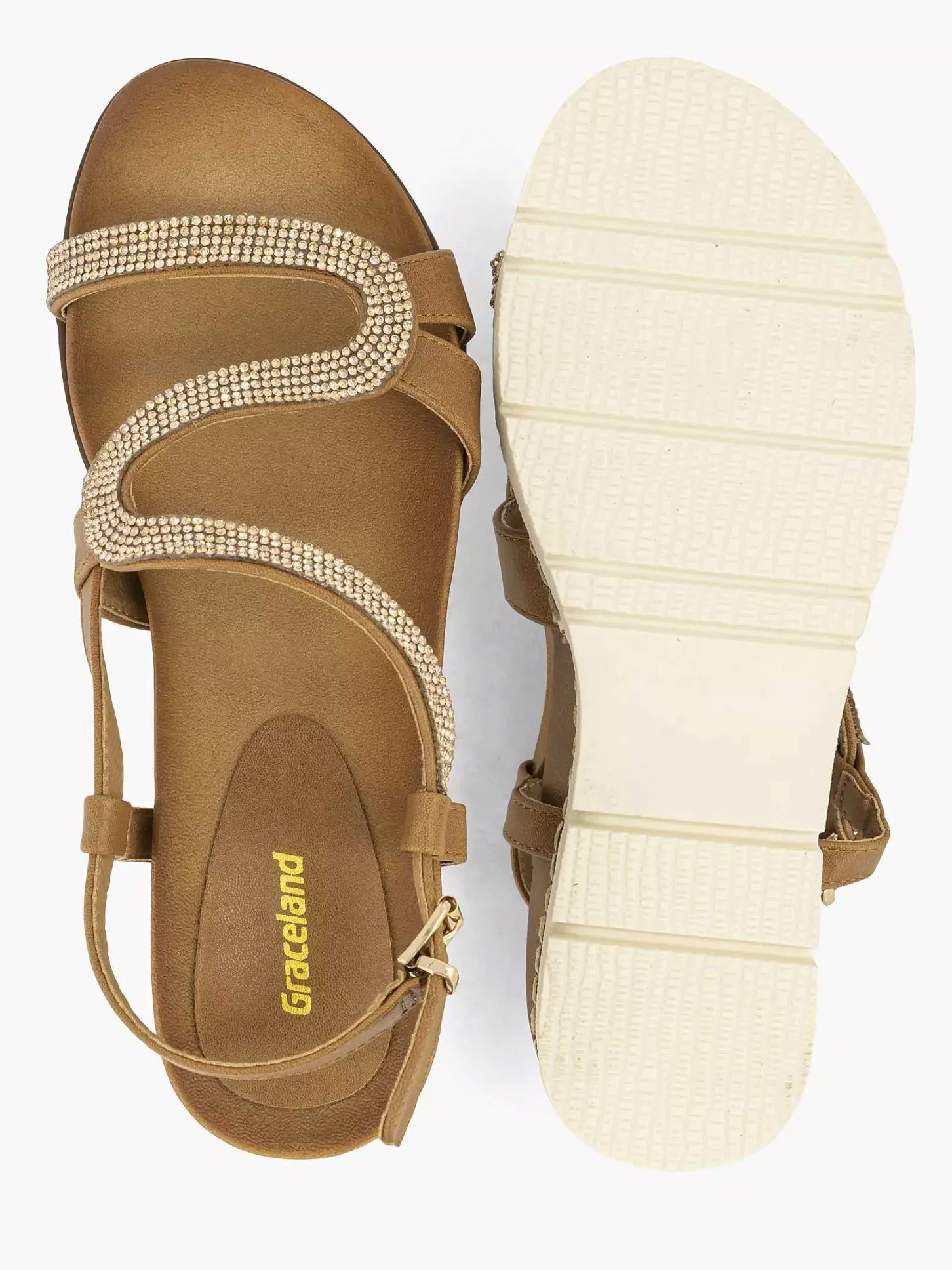 Clearance Bruine Sandaal Sierketting Dames Sandalen