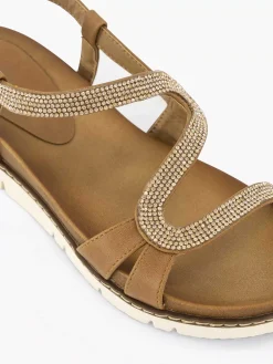 Clearance Bruine Sandaal Sierketting Dames Sandalen