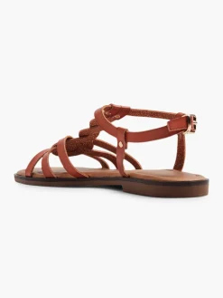 Sale Bruine Sandalen Gevlochten Dames Sandalen