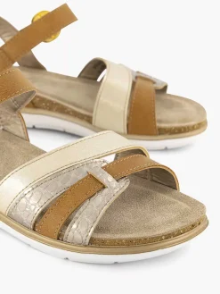 New Camel Sandaal Gespsluiting Dames Sandalen