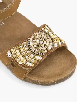Sale Cognac Leren Sandaal Kralen Kinderen Jongensschoenen