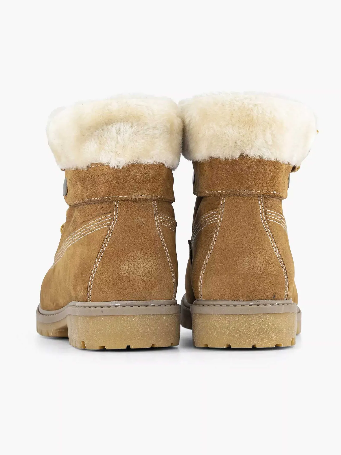 Online Cognac Leren Veterboot Gevoerd Kinderen Jongensschoenen