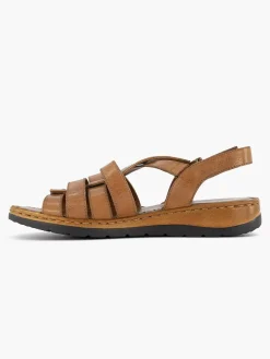 Best Cognac Sandaal Klittenband Dames Sandalen