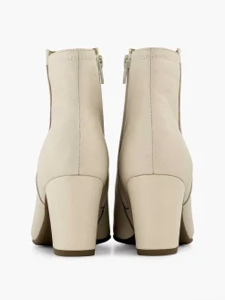 Discount Creme Leren Enkellaars Dames Enkellaarzen & Boots