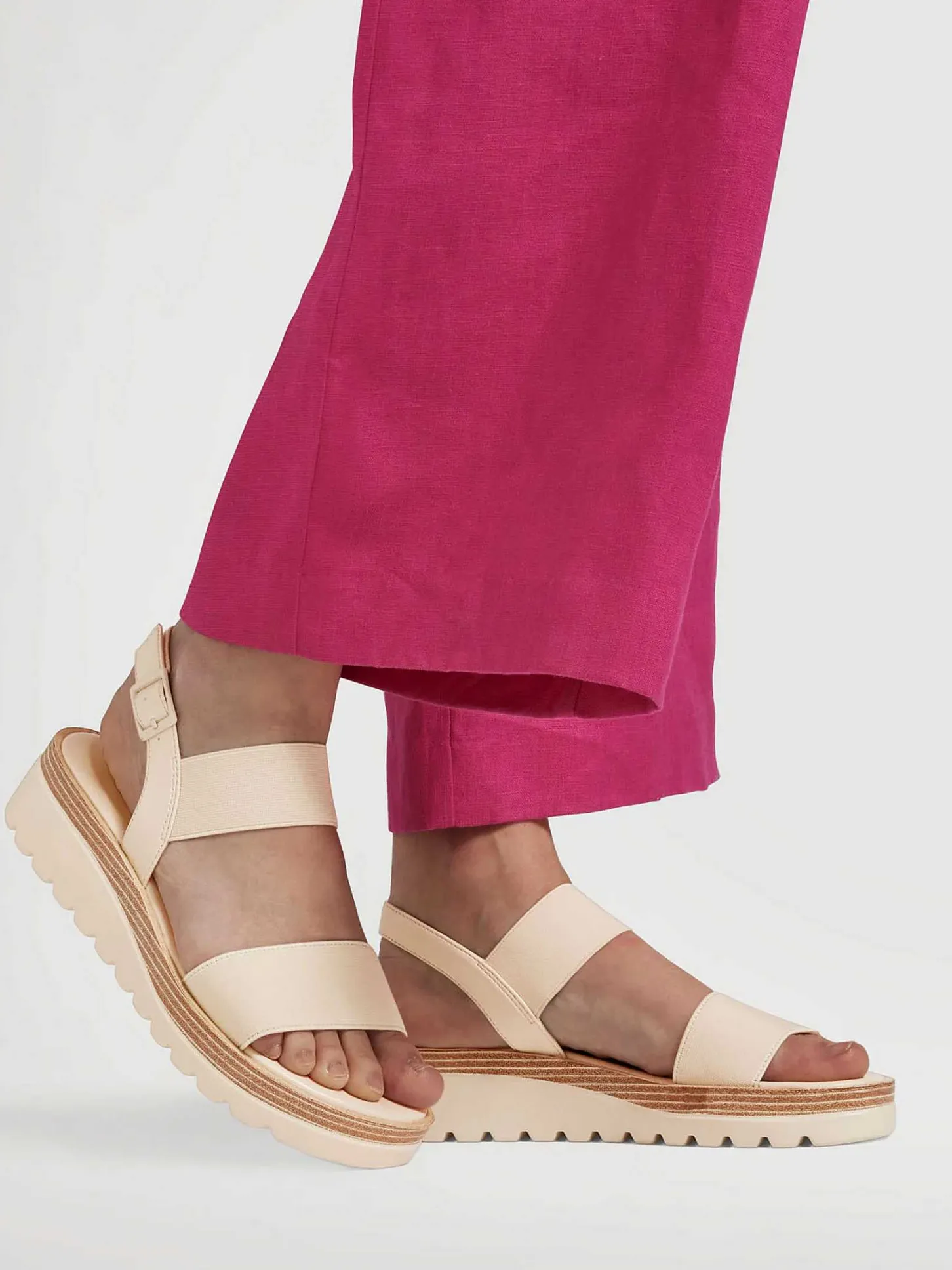 Sale Creme Platform Sandaal Dames Sandalen