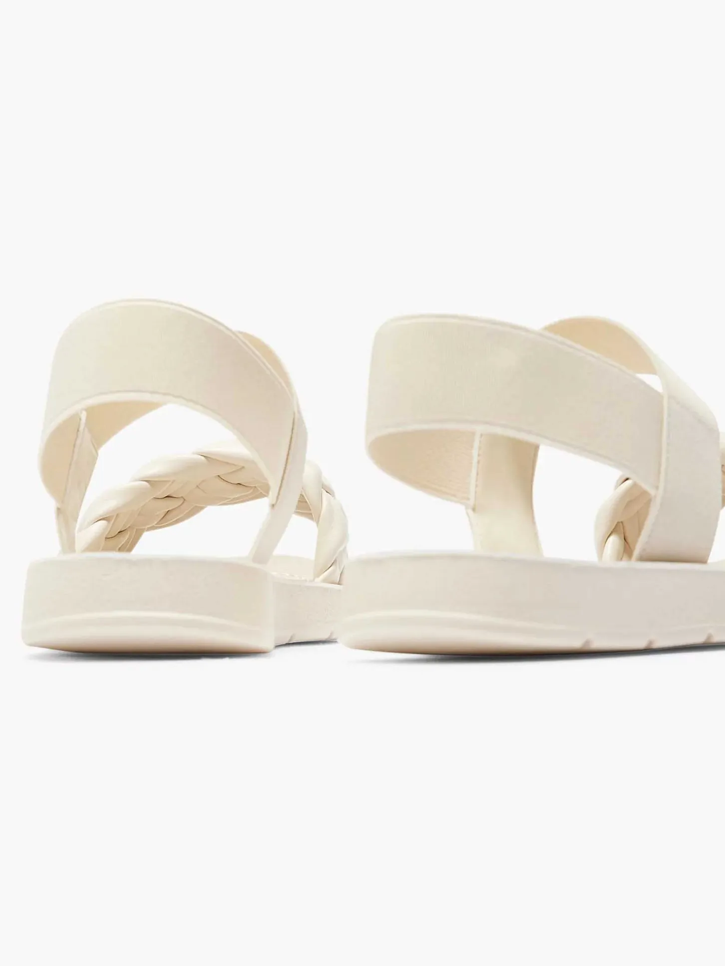 Hot Creme Sandaal Gevlochten Dames Sandalen