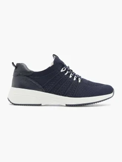 Clearance Donkerblauwe Leren Comfort Sneaker Dames Comfort Schoenen