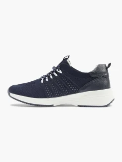 Clearance Donkerblauwe Leren Comfort Sneaker Dames Comfort Schoenen