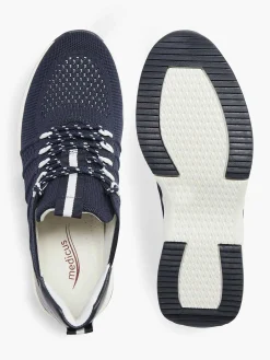 Clearance Donkerblauwe Leren Comfort Sneaker Dames Comfort Schoenen