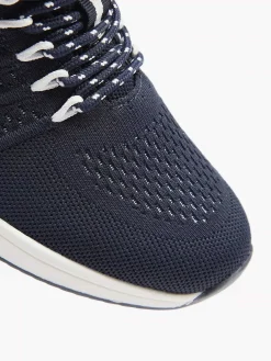 Clearance Donkerblauwe Leren Comfort Sneaker Dames Comfort Schoenen