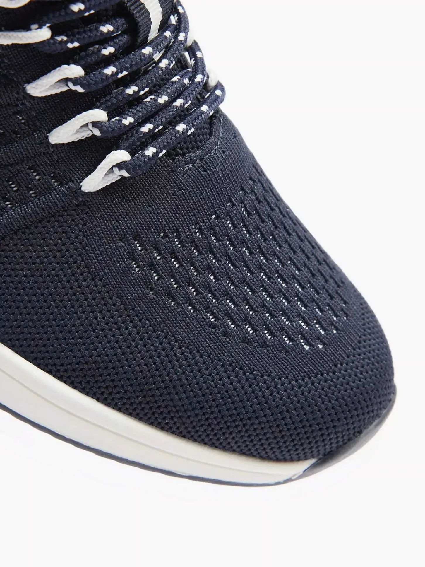 Clearance Donkerblauwe Leren Comfort Sneaker Dames Comfort Schoenen