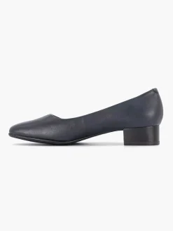 Clearance Donkerblauwe Leren Comfort Pump Dames Comfort Schoenen