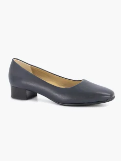 Clearance Donkerblauwe Leren Comfort Pump Dames Comfort Schoenen