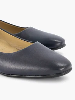 Clearance Donkerblauwe Leren Comfort Pump Dames Comfort Schoenen