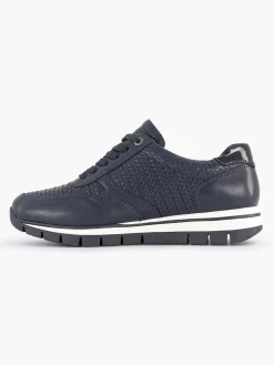 Clearance Donkerblauwe Leren Comfort Sneaker Dames Sneakers
