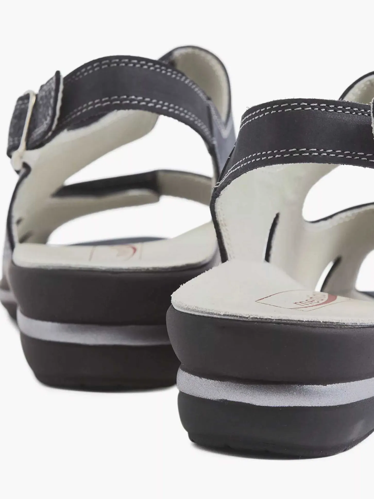 Clearance Donkerblauwe Leren Sandaal Dames Comfort Schoenen