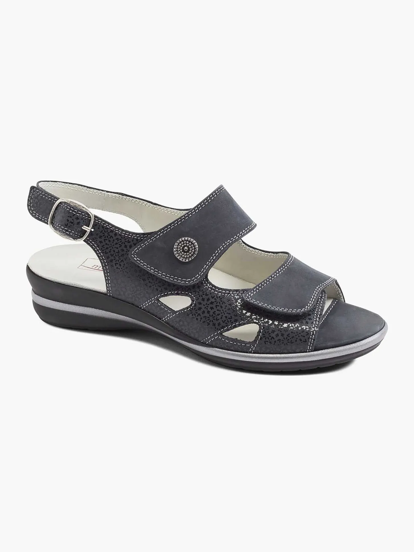 Clearance Donkerblauwe Leren Sandaal Dames Comfort Schoenen
