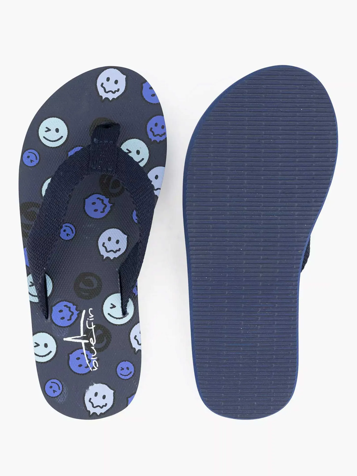 Sale Donkerblauwe Teenslipper Smiley Kinderen Jongensschoenen