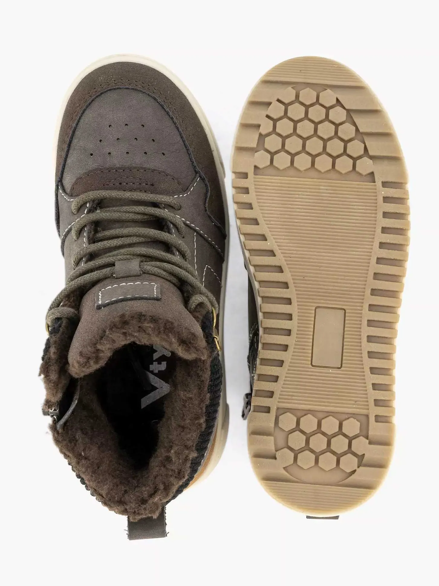Clearance Donkerbruine Hoge Sneaker Kinderen Jongensschoenen