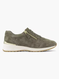 Discount Donkergroene Leren Comfort Sneaker Dames Comfort Schoenen
