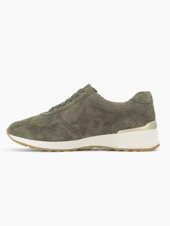Discount Donkergroene Leren Comfort Sneaker Dames Comfort Schoenen