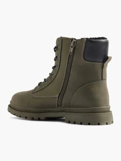 Outlet Donkergroene Veterboot Kinderen Babyschoenen