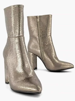 Sale Gouden Enkellaars Slangenprint Dames Enkellaarzen & Boots
