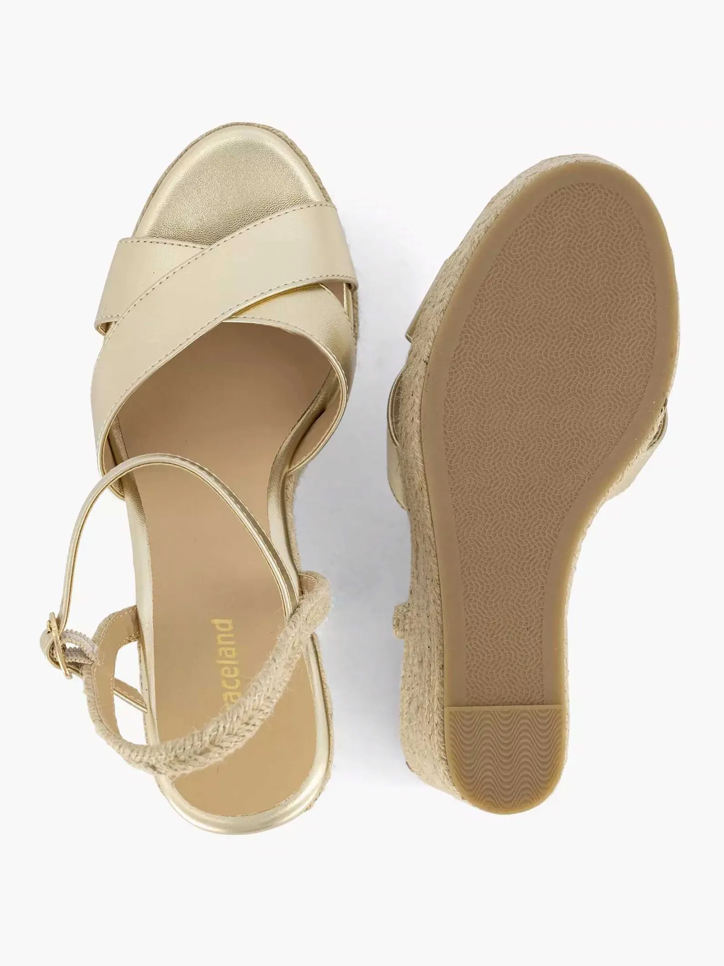 Best Gouden Espadrille Sleehak Dames Sandalen
