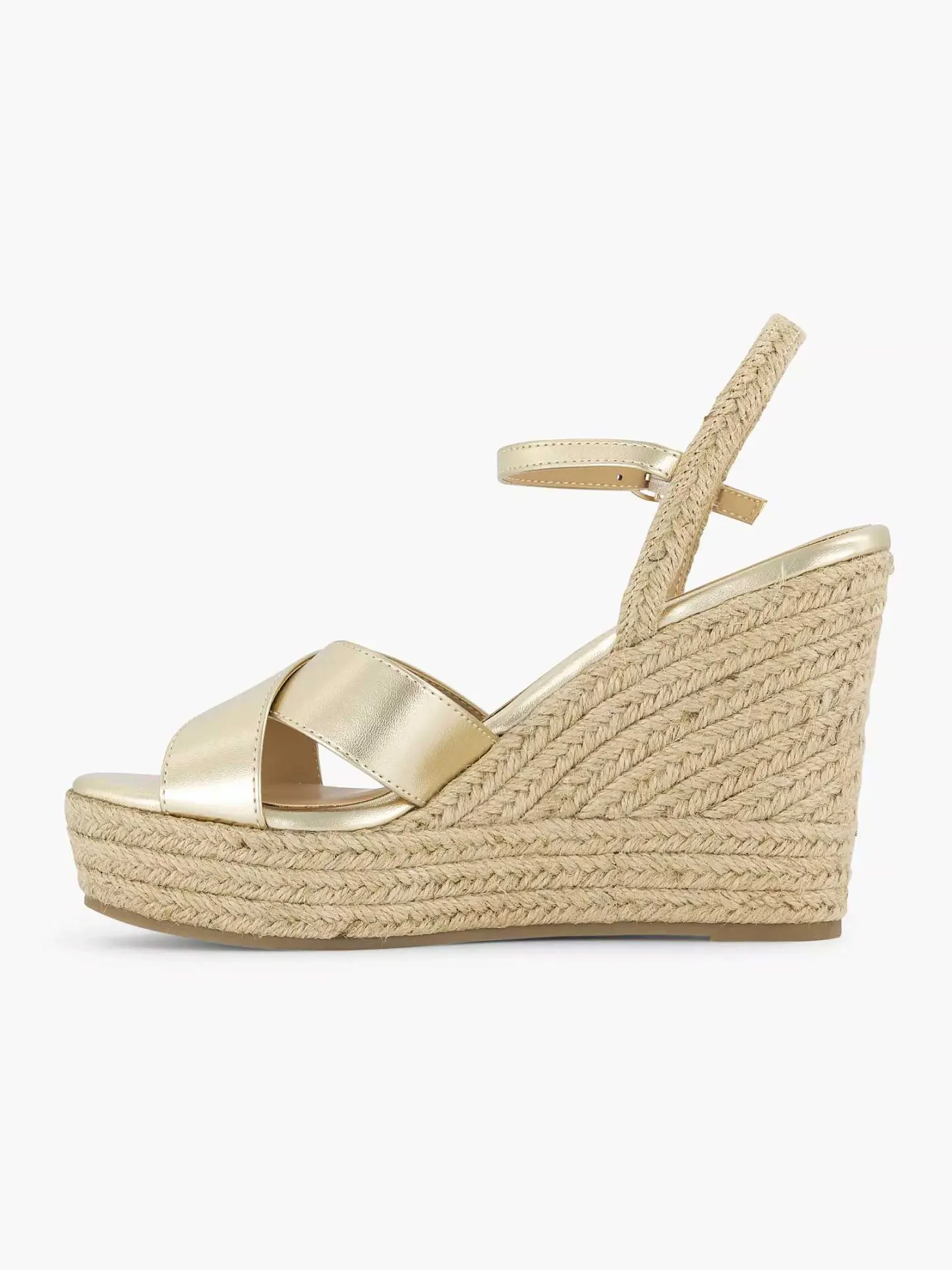 Best Gouden Espadrille Sleehak Dames Sandalen