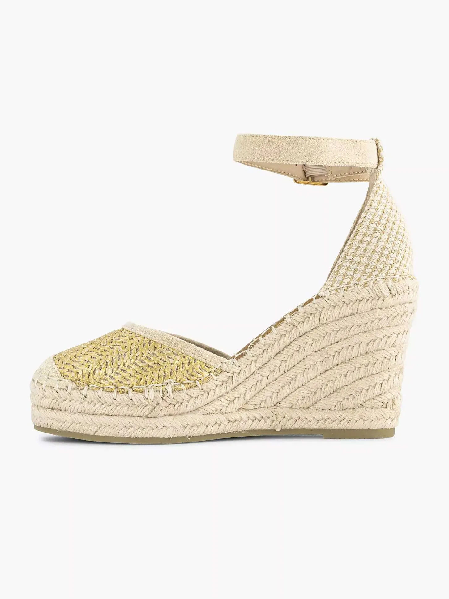 Sale Gouden Espadrille Sleehak Dames Hoge Hakken