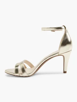 Gouden Sandalette Metallic Dames Hoge Hakken