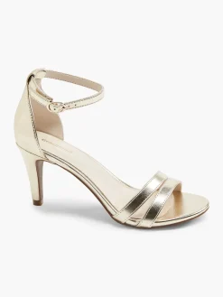 Gouden Sandalette Metallic Dames Hoge Hakken
