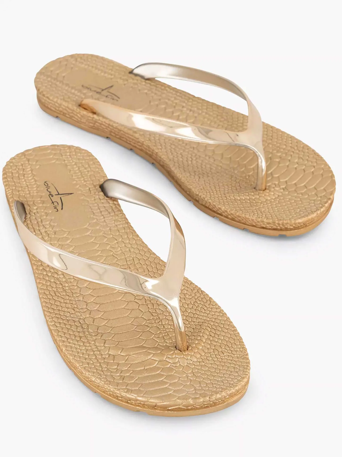Discount Gouden Teenslipper Dames Slippers